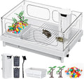 Turtle Tank Kit - Starter Aquarium with Filter, Brush, Easy to Install & Clean, for Turtles, Crabs, Small Reptiles