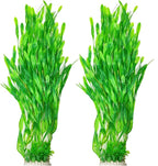 25.98 Inch Tall Aquarium Plants – 2 Pcs Fish Tank Plants Plastic，Large Lifelike Artificial Fish Tank Decorations, Durable & Safe for Freshwater/Saltwater Aquariums (Green (Style B))