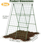 Miory 2 Pack Cucumber Trellis, 32"×48" Garden Trellis for Climbing Plants Outdoor, A-Frame Vegetable Trellis for Raised Bed, Support for Tomatoes, Zucchini, Vines, Flowers