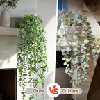 Artificial Hanging Plant 2 Pcs Faux Plant Ivy Vine Faux Eucalyptus Vines Fake Potted Greenery for Wall Living Room Home Shelf Office Bathroom Outdoor Indoor Decor (Type 6)