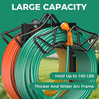 Garden Hose Holder Holds 2 * 160Ft Hoses, Heavy-Duty Freestanding Hose Holder with 4 Spikes, Rustproof Freestanding Hose Stand Water Hose Hanger Storage Hose Rack for Outside, Yard, Lawn, Farm