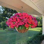 Artificial Bougainvillea Spring Flowers Faux Plants for Outdoors, Fake UV Resistant Look Real Silk Colorful Greenery for Outside Porch Planters Patio Summer Decoration, 8 Bundles