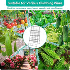 2Packs 17 x 42 Inch Garden Trellis for Raised Beds Foldable Climbing Plant Support Cucumber Trellis Outdoor A-Frame Metal Vegetable Bean Trellis with Garden Supplies for Grape Tomato Peas Flower