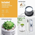 Artificial Succulent Plants with Subtle Orange Scent, Faux Indoor Plants for Home Decor, Small Fake Plant for Bathroom, Bedroom, Office Decor, Aesthetic Room Accessories, Housewarming Gift