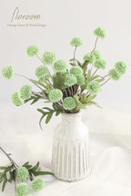 Floroom 6pcs Elf Green Faux Silk Mums Artificial Flowers, Bulk Fake Small Mini Chrysanthemums with Stems for DIY Sage Green Wedding Centerpieces Floral Arrangements Vase Fillers Home Decorations