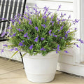 Outdoor Faux Plants UV Resistant - 12 Bouquets Realistic Artificial Monkey Grass Greenery for Patio Garden Front Porch Decor Weatherproof Fake Plants for Outside