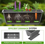 CADUKE Raised Planter Box, Plastic Raised Garden Bed with Legs, Standing Planter Box with Drainage Holes & Trellis, 32" Elevated Flower Beds Outdoor & Indoor for Vegetables, Balcony, Patio, Grey