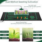 Hahood 6 Pack Seed Starter Tray Kit with Grow Light and Seedling Heat Mat 72 Cells Seed Starter Tray with Humidity Dome and Base Plastic Plant Growing Germination Trays for Seed Propagation, Green