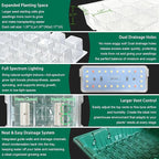 Seed Starter Trays with Grow Lights and Heat Mat, 2 Pack Seed Starter Kit with Humidity Dome and Timing Controller, Adjustable Vent and Brightness, Ideal Germination Tray for Seed Starting and Growing