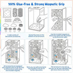 21 Pcs Jumping Spider Enclosure Accessories Kit - Magnetic Rainbow Cloud Hideout & Feeding Bowl, Mushroom Platform Ledges, Climbing Nets, Moss - Aesthetic Habitat Decor for Resting and Exploration
