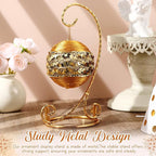 MorningRo 1 Pcs Ornament Display Stand 7.5" Height Ornament Stand Holder Ornaments Hanger Terrarium Bracket Air Plant Holder Hanging Hook for Christmas Home Party Wedding Decoration(Gold)