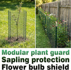 8 Pack Plant Protectors from Animals, 12"x16.5" Wire Garden Cloche for Squirrels Rabbits, Sturdy Metal Plant Cages with Zip Ties & Ground Stakes for Seedlings Flowers, 1" Mesh Gap