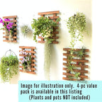 ShopLaLa Wall Planter – Wooden Air Plant Succulent Holder Hanger Indoor Outdoor, Live Orchid Wall Wood Display Frame Vertical Garden Balcony Deck Bathroom Macetas para Plantas De Aire 15.7" (40cm)