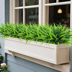 Ouddy Decor 20 Pcs Fake Outdoor Plants Artificial Grass Greenery Stems Faux Plastic Plants UV Resistant for Spring Summer Indoor Outside Garden Hanging Planter Porch Window Box Home Decor, Green