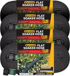 4 Pack Flat Soaker Hose 25FT for Garden Beds, Lightweight Drip Soaker Hose 100 ft for Foundation Watering of Plants – Garden Sprinkler Soaker Hoses with Heavy Duty & Easy to Install (25ftx4)