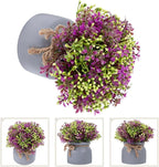Artificial Potted Orchid Bonsai, Faux Floral Plant in Lotus Color Pot, Desktop Greenery Decoration for Home and Office Living Room