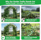 Tall Garden Arch Trellis for Climbing Plants Outdoor,7 ft Arbor Large Arch Tunnel Trellis, Metal Cucumber Trellis, Plant Support Archway Garden Trellis for Vegetables Fruits Flowers Yard