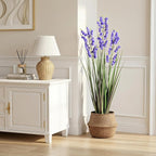 Ttranewsoo Green Onions Home Decor Fake Plants Lily of The Valley Snake Plant Home DéCor Accents Artificial Grass Room Decor Artificial Plants Indoor Artificial Grass 36" 1 Pack(Purple)