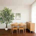 Ficus Tree Artificial 6FT, Artificial Indoor Plants with White Pot Lifelike Branches and Realistic Leaves,Perfect for House Living Room Office Garden Gate Outdoor