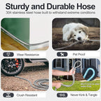 SPECILITE 1/2" 304 Stainless Steel Garden Hose, 100FT Water Pipe with Heavy Duty Metal Nozzle for Yard, Outdoor, Lawn - Flexible, Never Kink & Tangle, Puncture Resistant