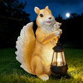 Solar Garden Statues Outdoor Decor – Cute Squirrel Statue with LED Lights, Waterproof Animal Figurine Lawn Ornament for Yard, Patio or Porch, Garden Decor Gift for Women & Mom