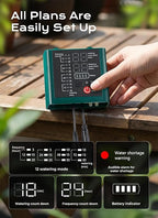Solar Drip Irrigation System with USB Charging, Indoor Outdoor Plant Watering Devices for 15 Potted Plants, Automatic Watering System IP44 Waterproof 2200mAh for Garden Farm Greenhouse(Green)
