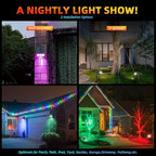 LEREKAM Color Solar Lights Outdoor Waterproof Spotlights with 9 Light Modes, Color Changing Solar Outdoor Lights for Decorate Festivals, Colored Solar Spot Lights Auto On/Off, RGBW 6 Pack