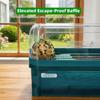 Turtle Tank Kit with 3-Stage Filter, Basking Platform & Heat Lamp - Complete Turtle Aquarium Habitat for Water Turtles, Enclosure or Hermit Crab Tank, Easy Drain Starter Kit Green, 18.1 Inch