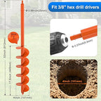 Upgraded Auger Drill Bit for Planting 4'' X 32'' Garden Drill Augers for Digging Holes Post Hole Auger for Bulbs, Flower, Fence Posts Earth Auger Bit for Cordless and Corded Drill - Fit 3/8" Hex Drive