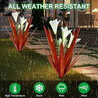Homight Metal Agave Plant Outdoor Decoration Lily Mexican Yard Art Garden Gift Home Decor Hand Painted Metal Agave Garden Yard Statue, Outdoor Lawn Ornaments (3 Big White Lilies)