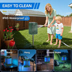 Solar Bug Zapper Outdoor, Waterproof Mosquito Zapper Type-C & Solar Powered, Auto On/Off, Cordless 4200V Electric Fly Zapper, 5000mAh Rechargeable Mosquito Trap Killer for Patio Backyard Camping