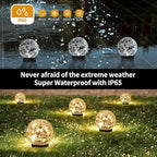Solar Globe Lights Outdoor Waterproof-Solar Balls Garden-Cracked Glass Ball Solar Lights Outdoor-Solar Orbs Outside-Outdoor Decorations Patio & Yard Lawn Backyard Decor