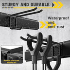 48" Garage Tool Organizer Wall Mount, 660lbs Heavy Duty Steel Garden Tool Storage Rack with 9 Adjustable Hooks for Yard, Shed, Garage (3 Racks, 9 Hooks, 2 Straps)