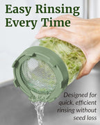 Elementi Sprouting Jar Kit - Set of 2 Wide Mouth Mason Jars with Sprout Lids & Stainless Steel Mesh Screen - Seed Sprouting Kit & Sprout Jars for Growing Broccoli Sprouts, Alfalfa, Mung Bean Sprouter