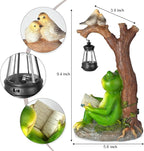 WENYLE Solar Garden Outdoor Statues Frog with Tree Solar Lantern, Lawn Decor Frog Figurine for Patio Balcony Yard, Yard Unique Christmas Birthdays Gift for Mom Grandma