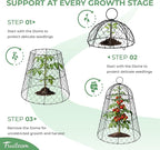 FRUITEAM Metal Plant Covers 6pcs, Heavy Duty Garden Cloche Plant Cage for Outdoor, 13"x15.8"H Rust-Proof Plant Protectors from Animals for Vegetables, Flowers, Seedlings Against Rabbits, Squirrels