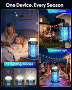 Solar Bug Zapper Outdoor & Indoor, 4500V Ultra-Effective Mosquito Zapper, 6000mAh Rechargeable Insect Zapper, Foldable 2-in-1 Light, IP66 Waterproof for Patio, Camping, Bedroom, Kitchen