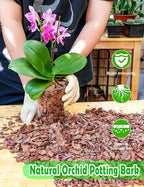 TOYPOPOR Orchid Potting Mix, Orchid Bark with Perlite, Potting Soil Medium for Plants Indoor, Pine Bark Wood Chips for Houseplant Fast Drainage, Water Retention, Air Flow and Root Ventilation 1 Quart