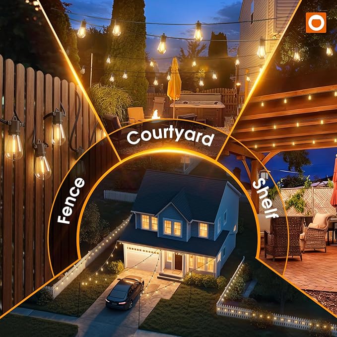 addlon 78(72+6) FT Solar String Lights Outdoor Waterproof with USB Port & Remote Control Solar Patio Lights Long Last for 20+Hrs Dimmable Solar Power LED Bulbs Hanging for Porch Garden Market Bistro