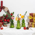 XXXFLOWER 3Pcs Tree-Shaped Glass Planter Christmas Tree Decorations for Tabletop Hydroponics Home Office Garden Green Propagation Station Vase for Flowers Gifts for Plant Lovers（Plant NOT Included）