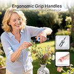 6.5" Ultra Sharp Pruning Shears - Professional Garden Scissors with Curved Stainless Steel Blades, Ergonomic Handle, Rust Resistant, Safety Lock, Trimming Scissors for Plants in Grow Tents,1-Pack