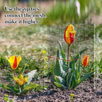 10 Pack Plant Protector from Animals, 12'' x 12'' Square Metal Plant Cages Wire Plant Protectors 40pcs Metal Mesh to Keep Animals Out, Garden Protection Bunny Barricades for Garden Flowers Vegetables