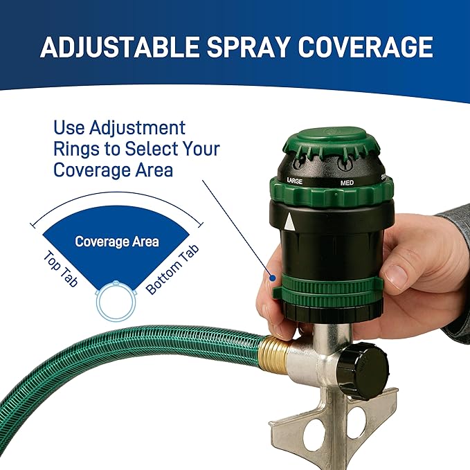 Orbit 58573N H2O-Six Gear-Drive Sprinkler on Metal T-Spike