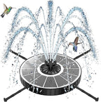 SZMP Solar Fountain with 3 Spray Height, 3.5W Glass Solar Bird Bath Fountain with 4 Adjustable Fixed Rods, and 7 Nozzles, Outdoor Solar Water Fountain Pump for Bird Bath, Garden, Pool, Pond