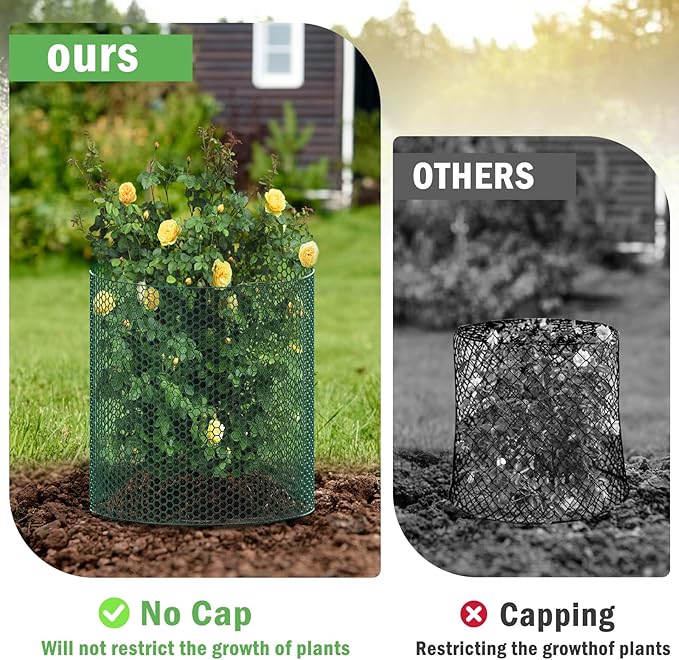 33Ft x 24In Plant Protectors from Animals, Plant Cages for Outdoor Plants, Free-Cut Wire Plant Protector, Plant Cover Chicken Wire Fencing with Ground Stakes & Ties to Keeping Bunny Animals Out