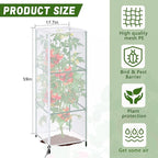 3 Pcs Garden Bird Netting Plant Cover for Square Tomato Cage, 59" x 17.7" Insect Bird Barrier Tomato Cage Net with Zipper & Drawstring, Tomato Trellis Netting Protection Cover for Protecting Plants