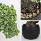Artificial Bonsai Tree Juniper Faux Plants Indoor Fake Plants Decor with Black Ceramic Pots for Home Table Office Desk Bathroom Shelf Bedroom Living Room Farmhouse Decorations