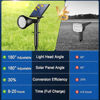 WELALO Solar Spot Lights Outdoor Waterproof IP65, 6 Pack 4 Lighting Modes Solar Powered Landscape Spotlights with Auto On/Off, Solar Garden Christmas Yard Pathway Wall Lights for Outside, Cool White