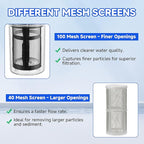 M MINGLE Garden Hose Filter for Pressure Washer Inlet, Inline Sediment Water Filter Attachment with 100 Mesh and 40 Mesh Screen, 2 Pcs