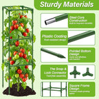 6 Pack Square Tomato Cages for Garden, 45 Inch Adjustable Tomato Stakes, Metal Tomato Trellis, Garden Plant Support for Potted Climbing Plants, Vegetables Flowers Fruits, Raised Garden Bed
